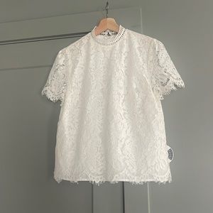 Rachel Parcell Lace Mock Neck Top